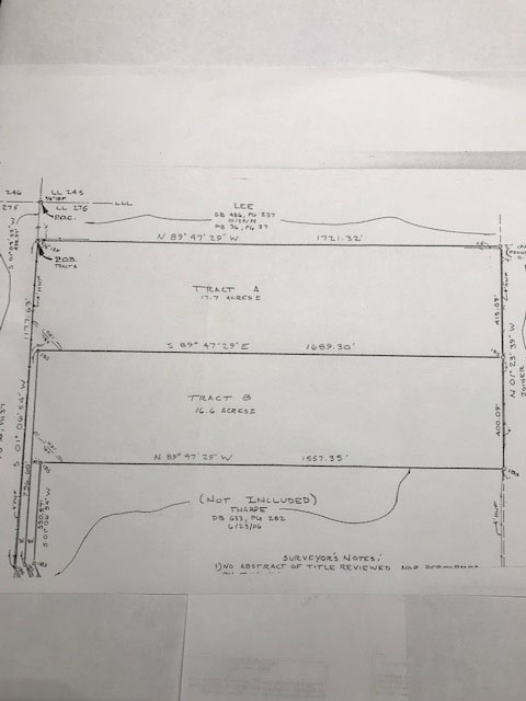 plat of 16 and 17 acre tracts